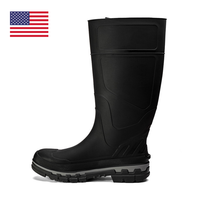 Load image into Gallery viewer, Kickaxe 15" Steel Toe Waterproof Rubber Boot – Black/Grey
