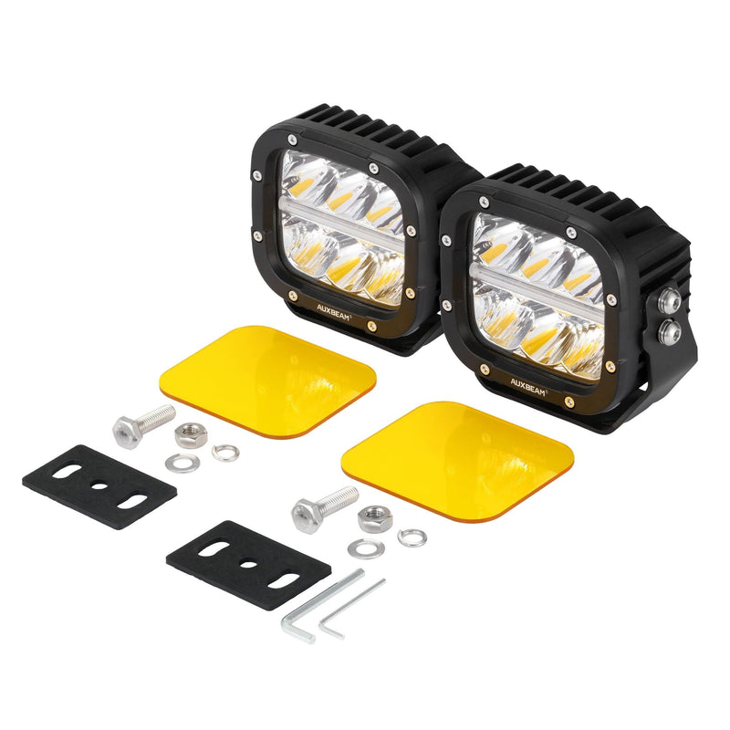 Load image into Gallery viewer, XP-ULTRA Series 5 Inch 132W 15600LM White/Amber LED Pods Driving Light with Amber DRL
