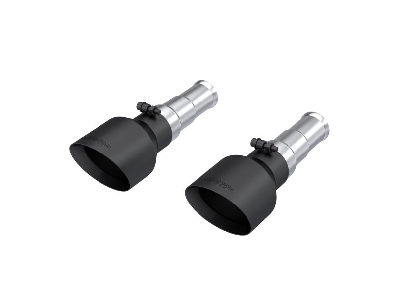 Load image into Gallery viewer, MBRP 19-24 Ram 1500 5.7L Hemi 3in Inlet 5in OD Dual Wall Angle Cut T304 BLK Tips - Pairs
