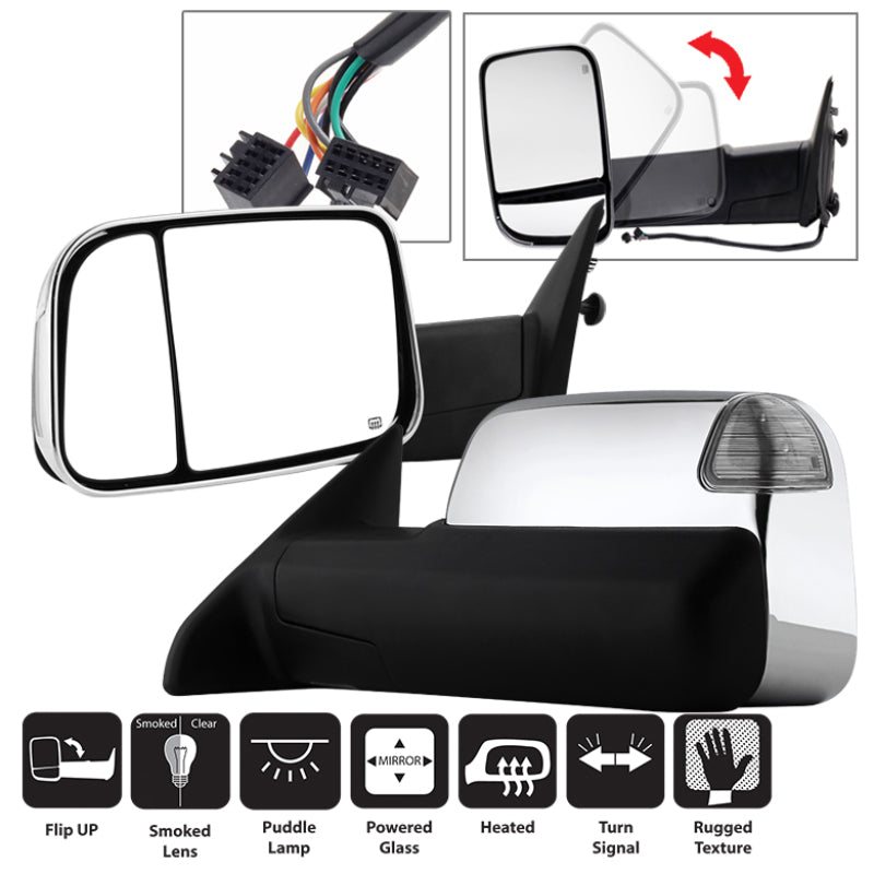Load image into Gallery viewer, xTune Dodge Ram 1500 09-12 L&amp;R Manual Extendable Power Heated Adjust Mirror MIR-DRAM10-PW-SET
