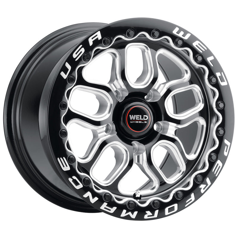 Load image into Gallery viewer, Weld S907 15X10 Laguna Beadlock 5X120.7 ET50 BS7.50 Gloss Black MIL Dia 78.1
