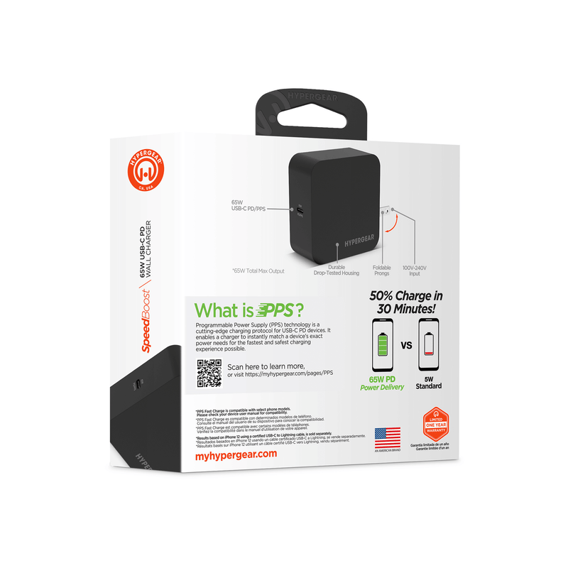 Load image into Gallery viewer, HyperGear SpeedBoost 65W USB-C PD Laptop Wall Charger with PPS
