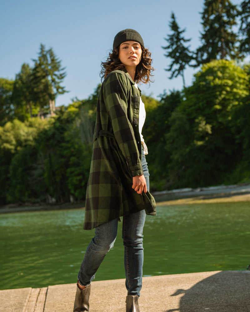 Load image into Gallery viewer, The Responsible Flannel Shirt Dress

