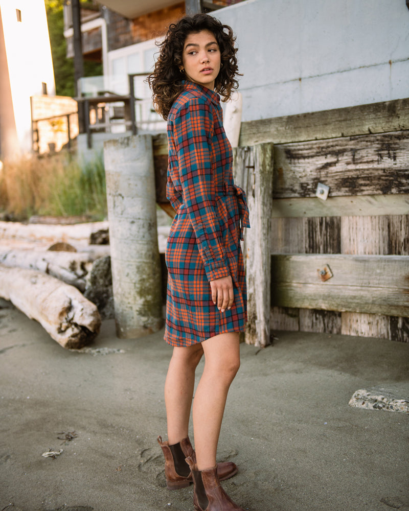 Load image into Gallery viewer, The Responsible Flannel Shirt Dress

