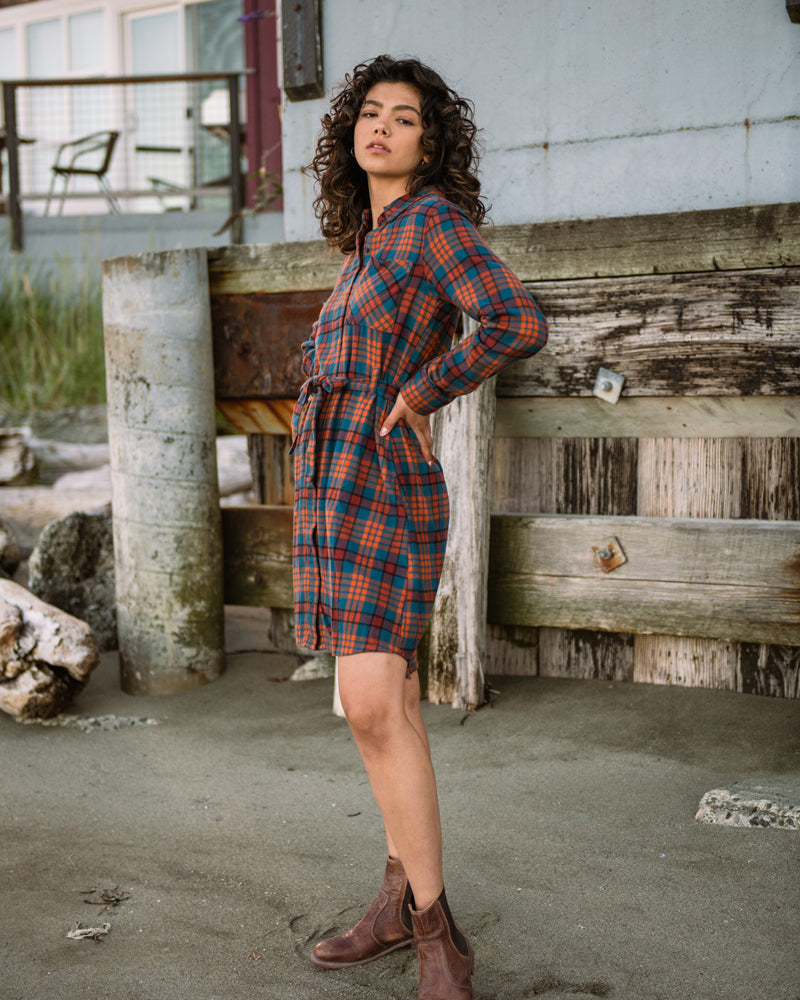 Load image into Gallery viewer, The Responsible Flannel Shirt Dress
