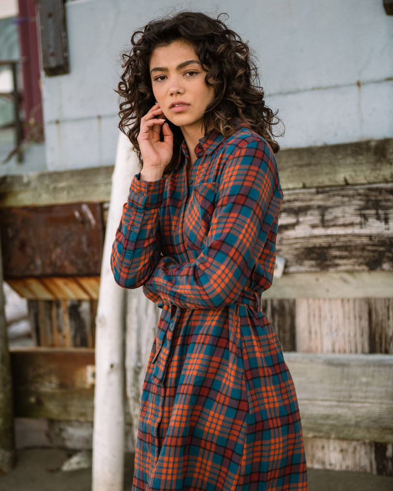 Load image into Gallery viewer, The Responsible Flannel Shirt Dress
