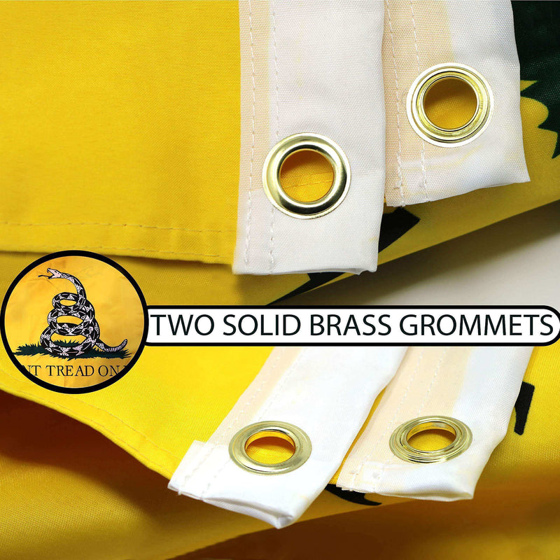 Load image into Gallery viewer, Gadsden Flag Don&#39;t Tread On Me Flag 3x5 FT Double Sided 3ply 150D Quality Polyester Tea Party Rattle Snake Banner Heavy Duty Brass Grommets - Skoutley Outdoors LLC
