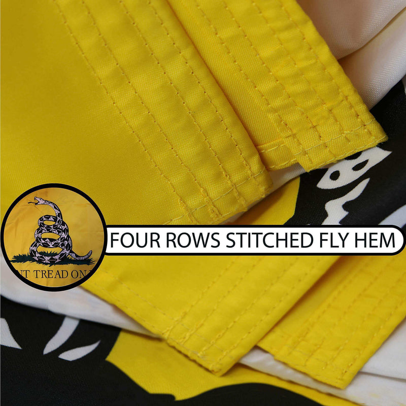Load image into Gallery viewer, Gadsden Flag Don&#39;t Tread On Me Flag 3x5 FT Double Sided 3ply 150D Quality Polyester Tea Party Rattle Snake Banner Heavy Duty Brass Grommets - Skoutley Outdoors LLC
