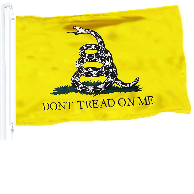 Load image into Gallery viewer, Gadsden Flag Don&#39;t Tread On Me Flag 3x5 FT Double Sided 3ply 150D Quality Polyester Tea Party Rattle Snake Banner Heavy Duty Brass Grommets - Skoutley Outdoors LLC
