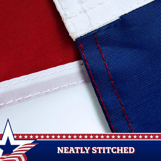 – 2 Pack: Betsy Ross American Patriotic Bunting & Flag Pulldown 13 Embroidered Stars in Circle Pattern with 5 Fully Sewn Stripes decorative bunting 20 x8' Red White Blue - Skoutley Outdoors LLC