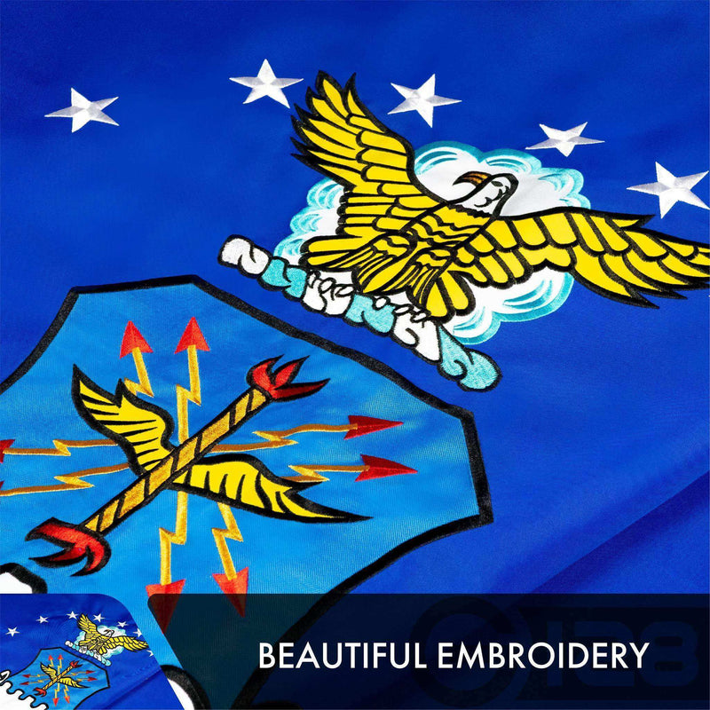 Load image into Gallery viewer, US Air Force Flag | 3x5 Ft | Double ToughWeave Series Double Sided Embroidered 210D Polyester | Military Flag Embroidered Design Indoor Outdoor Brass Grommets Heavy Duty 2 ply - Skoutley Outdoors LLC
