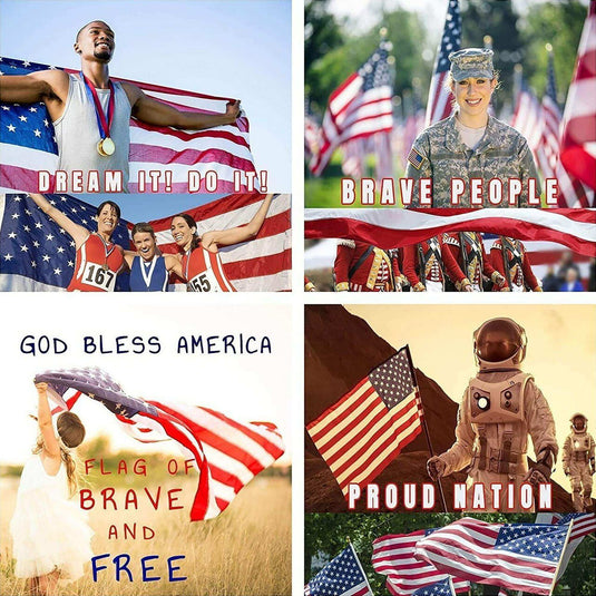 American USA US Flag 2x3 ft Deluxe Embroidered Stars Sewn Stripes Brass Grommets Durable Indoor Outdoor Use - Skoutley Outdoors LLC