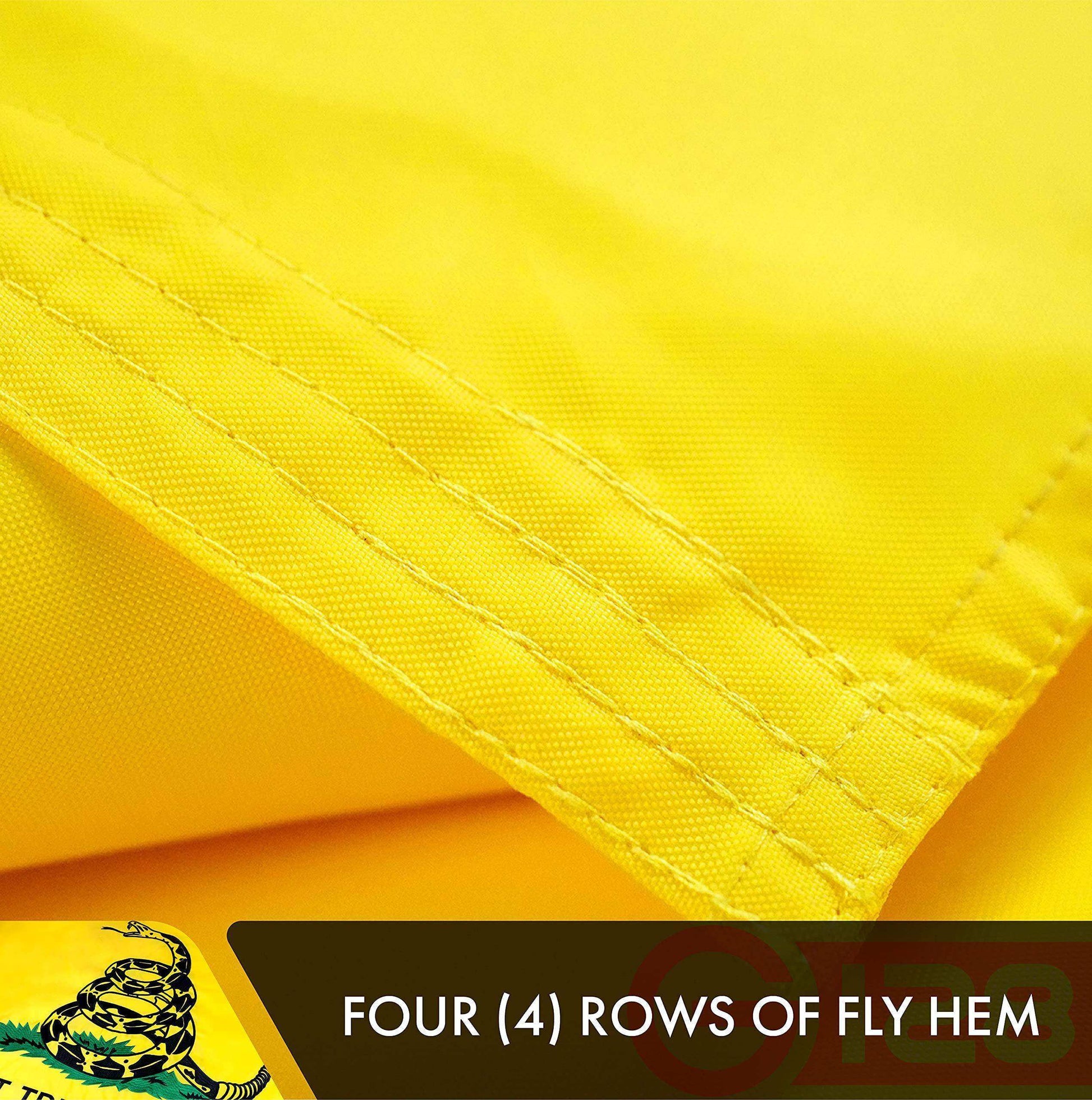 Gadsden Don't Tread On Me Flag | 3x5 Ft | Double ToughWeave Series Double Sided Embroidered 210D Polyester | Historical Flag Embroidered Design Indoor Outdoor Brass Grommets Heavy Duty 3 ply - Skoutley Outdoors LLC