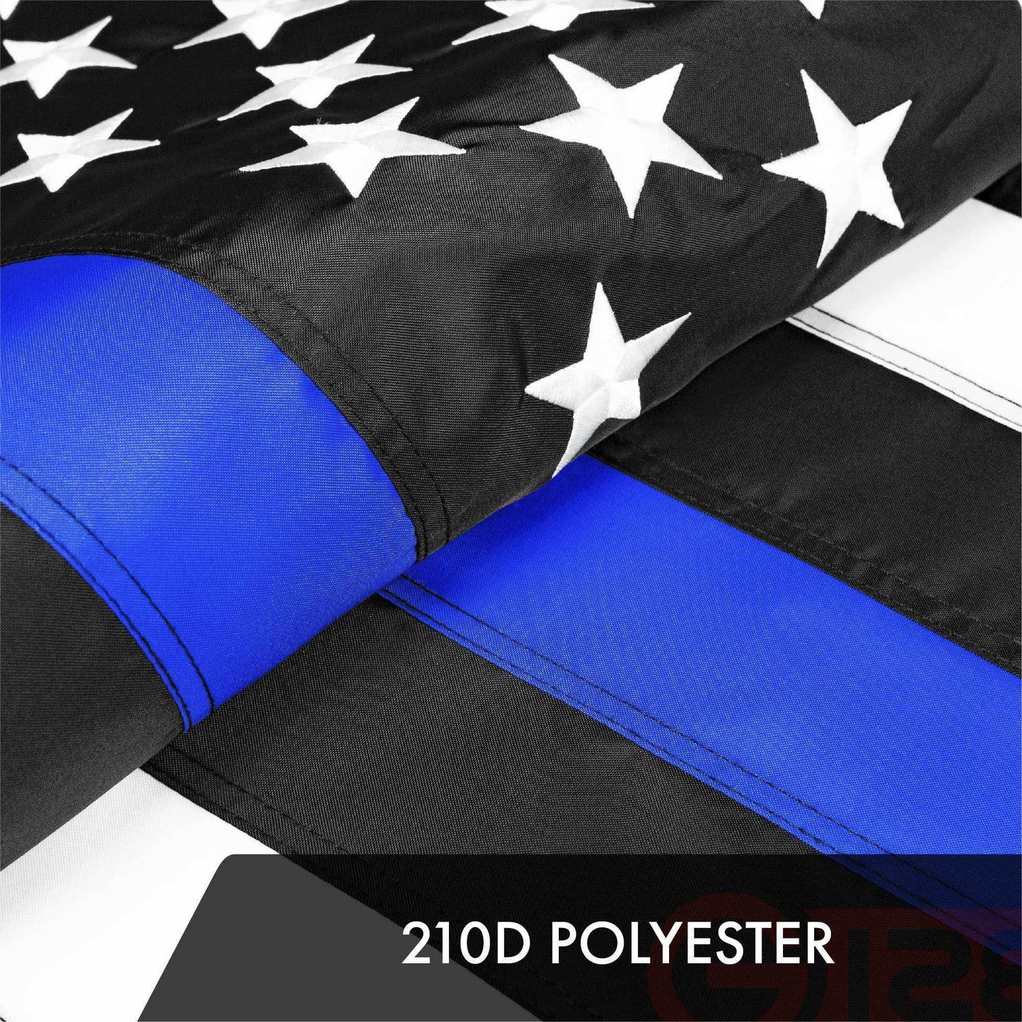 Thin Blue Line Flag | 3x5 Ft | ToughWeave Series Embroidered 210D Polyester | Duty and Honor Flag Embroidered Design Indoor Outdoor Vibrant Colors Brass Grommets - Skoutley Outdoors LLC