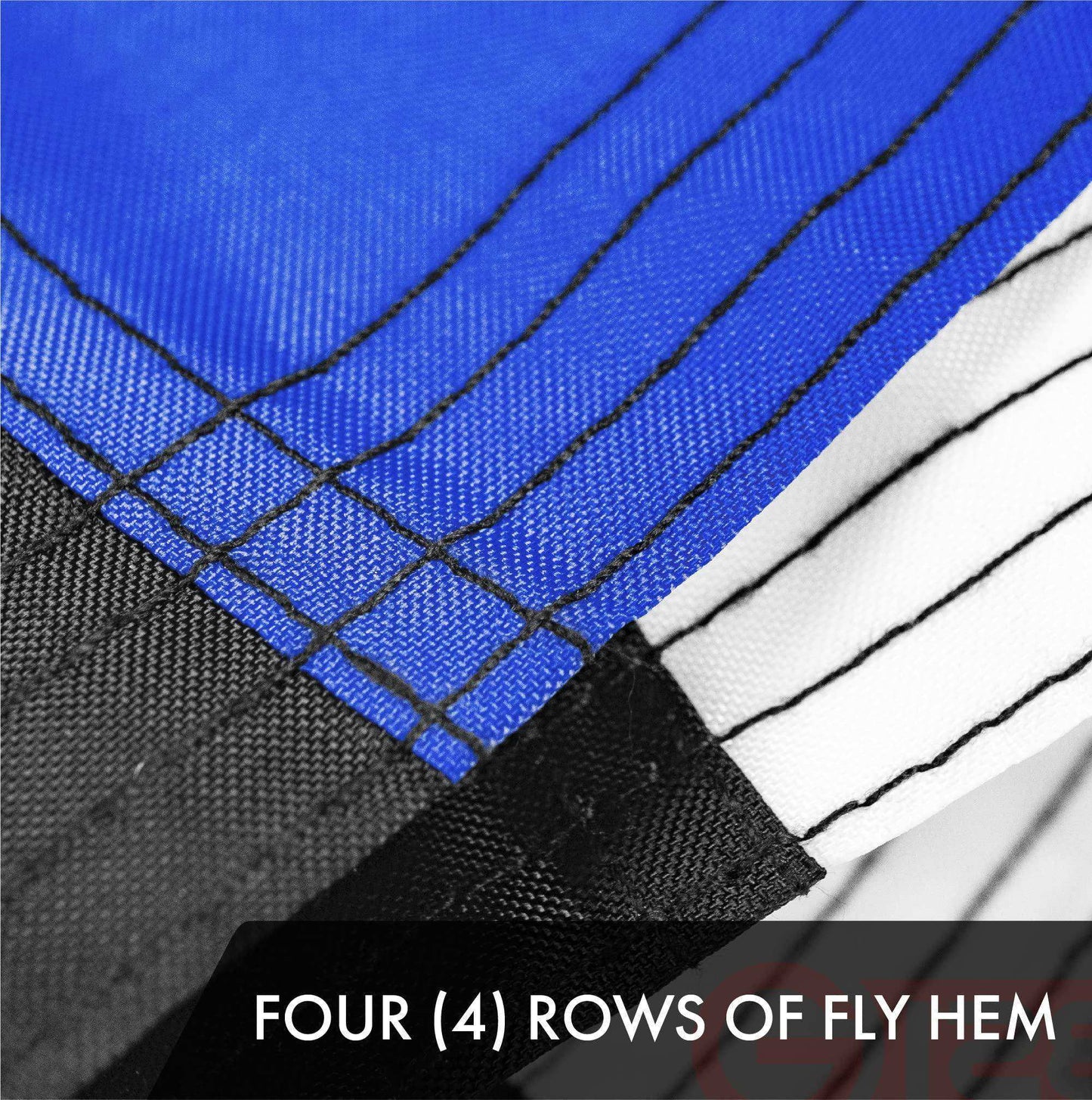 Thin Blue Line Flag | 3x5 Ft | ToughWeave Series Embroidered 210D Polyester | Duty and Honor Flag Embroidered Design Indoor Outdoor Vibrant Colors Brass Grommets - Skoutley Outdoors LLC