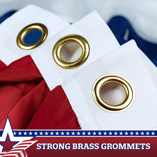 USA Pleated Fan Flag 1.5x3 Feet American USA Bunting Decoration Flags EMBROIDERED Patriotic Stars & Sewn Stripes Canvas Header and Brass Grommets - Skoutley Outdoors LLC