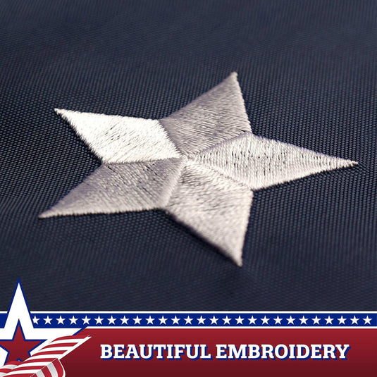 USA Pleated Fan Flag Star 1.5x1.5FT Center Quarter Circle Embroidered Polyester Stars and Stripes - Skoutley Outdoors LLC