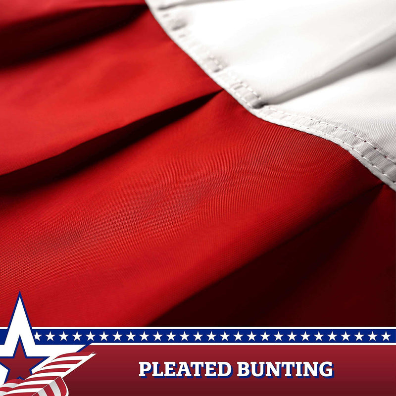 Load image into Gallery viewer, USA Pleated Fan Flag Star 1.5x1.5FT Center Quarter Circle Embroidered Polyester Stars and Stripes - Skoutley Outdoors LLC
