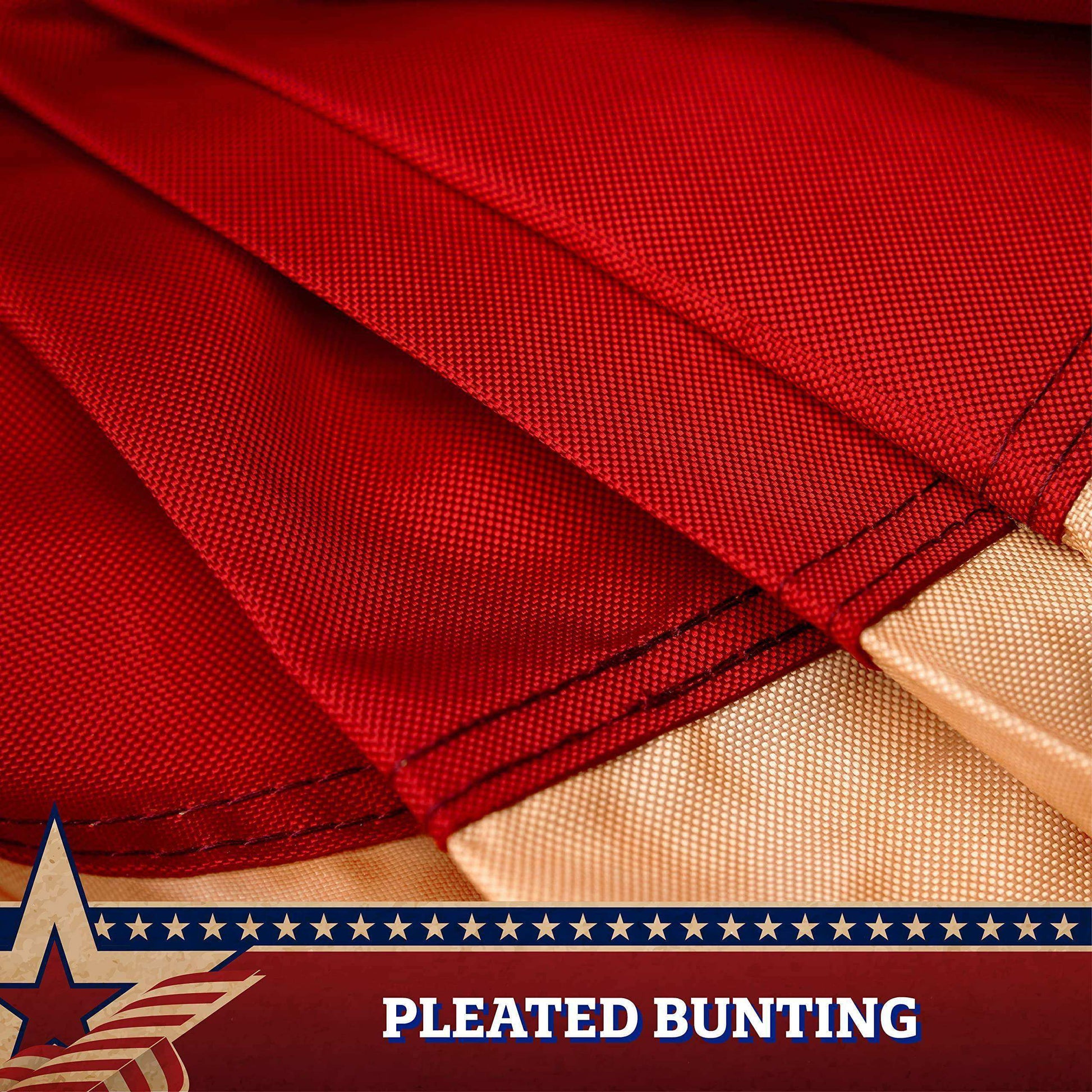 2 Pack: USA Tea Stained Pleated Fan Flag 1.5x3FT Embroidered Polyester Stars and Stripes - Skoutley Outdoors LLC
