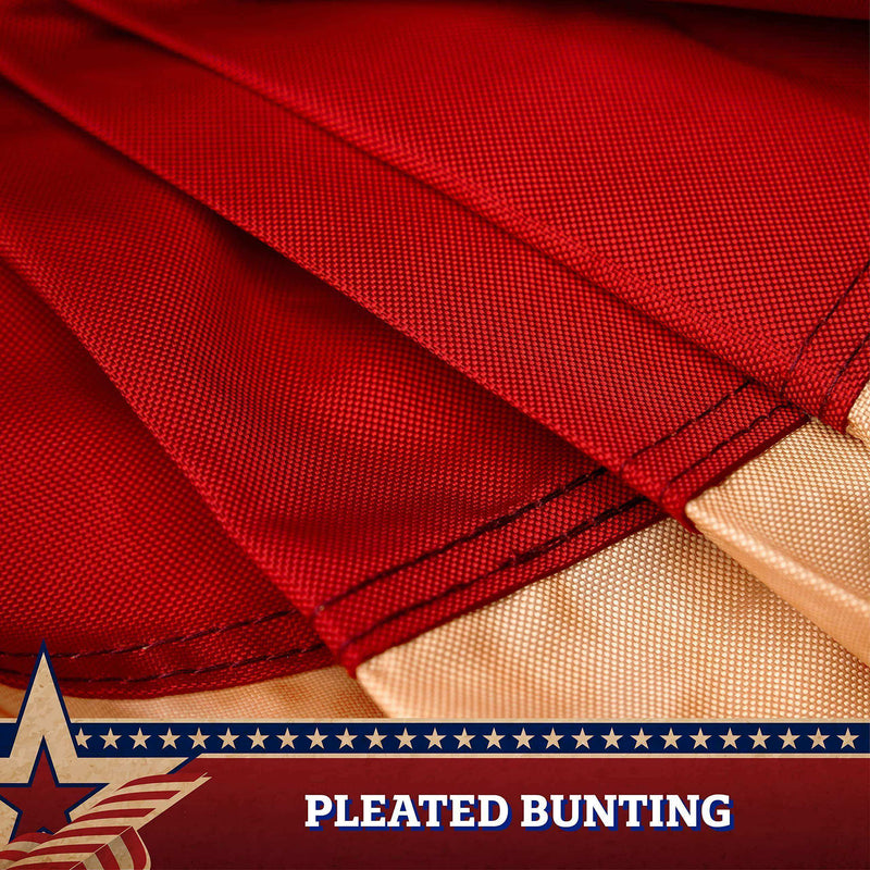 Load image into Gallery viewer, 2 Pack: USA Tea Stained Pleated Fan Flag 1.5x3FT Embroidered Polyester Stars and Stripes - Skoutley Outdoors LLC
