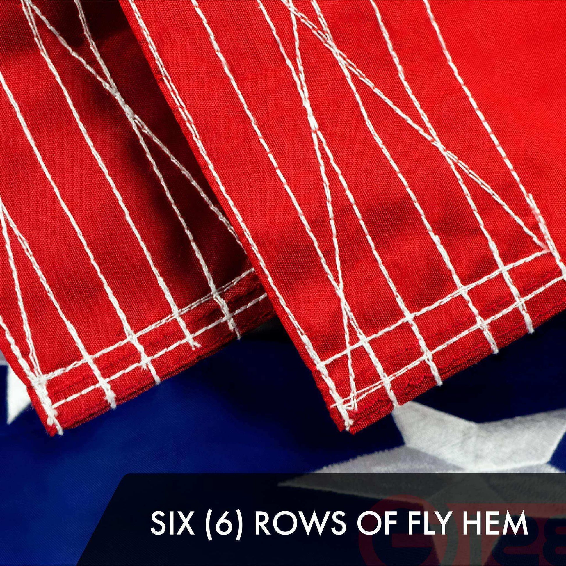 American USA Flag | 10x15 Ft | ToughWeave Series Embroidered 300D Polyester | Country Flag Embroidered Stars Sewn Stripes Indoor Outdoor Brass Grommets - Skoutley Outdoors LLC