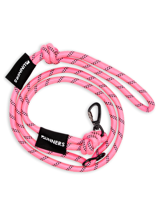 Neon Pink Running Hands-Free Dog Leash