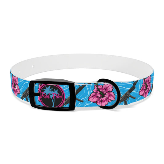 Rad Palm High Capacity Hibiscus Blue Dog Collar