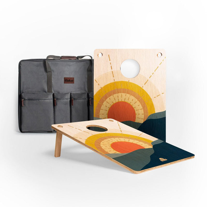 Load image into Gallery viewer, 22-in × 31-in Wood Travel Cornhole Boards Set | Weekender Collection
