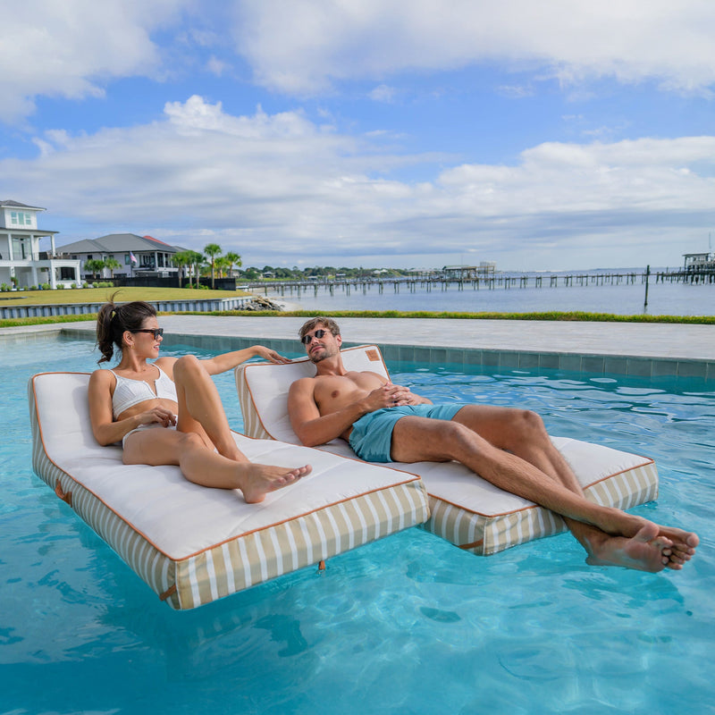 Load image into Gallery viewer, Lux Inflatable Chaise Pool Lounger with Sunbrella® Fabric
