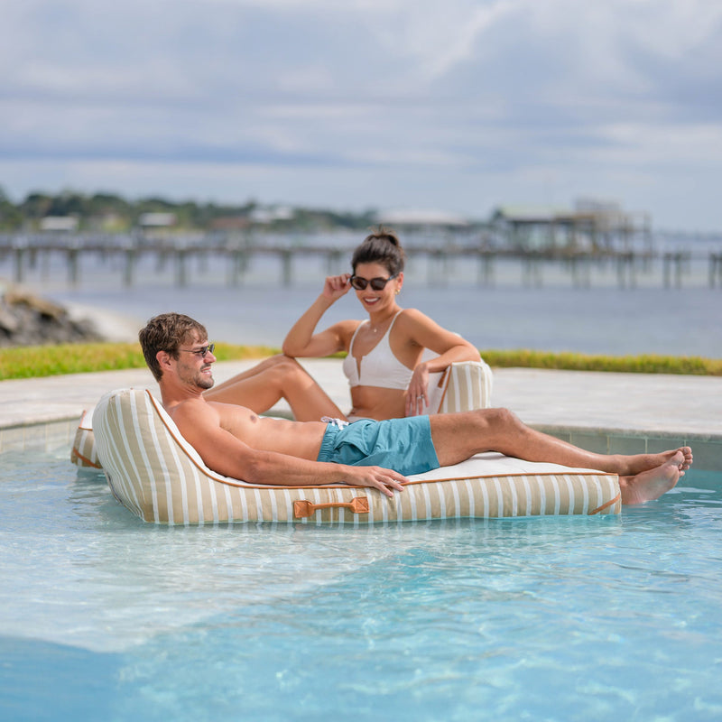 Load image into Gallery viewer, Lux Inflatable Chaise Pool Lounger with Sunbrella® Fabric
