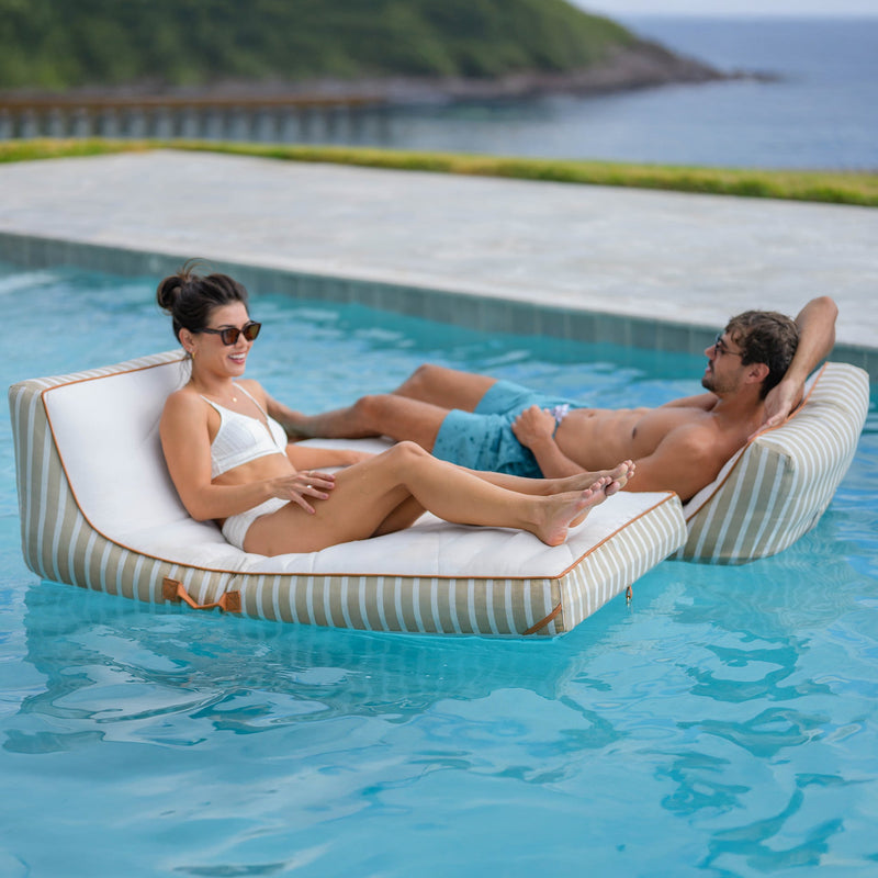 Load image into Gallery viewer, Lux Inflatable Chaise Pool Lounger with Sunbrella® Fabric
