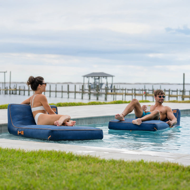 Load image into Gallery viewer, Lux Inflatable Chaise Pool Lounger with Sunbrella® Fabric
