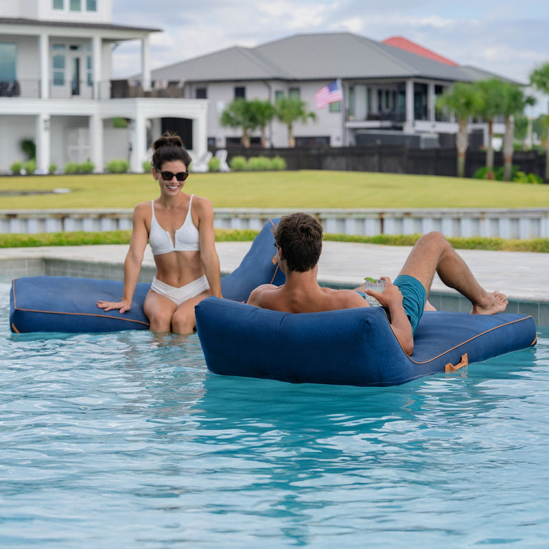 Load image into Gallery viewer, Lux Inflatable Chaise Pool Lounger with Sunbrella® Fabric
