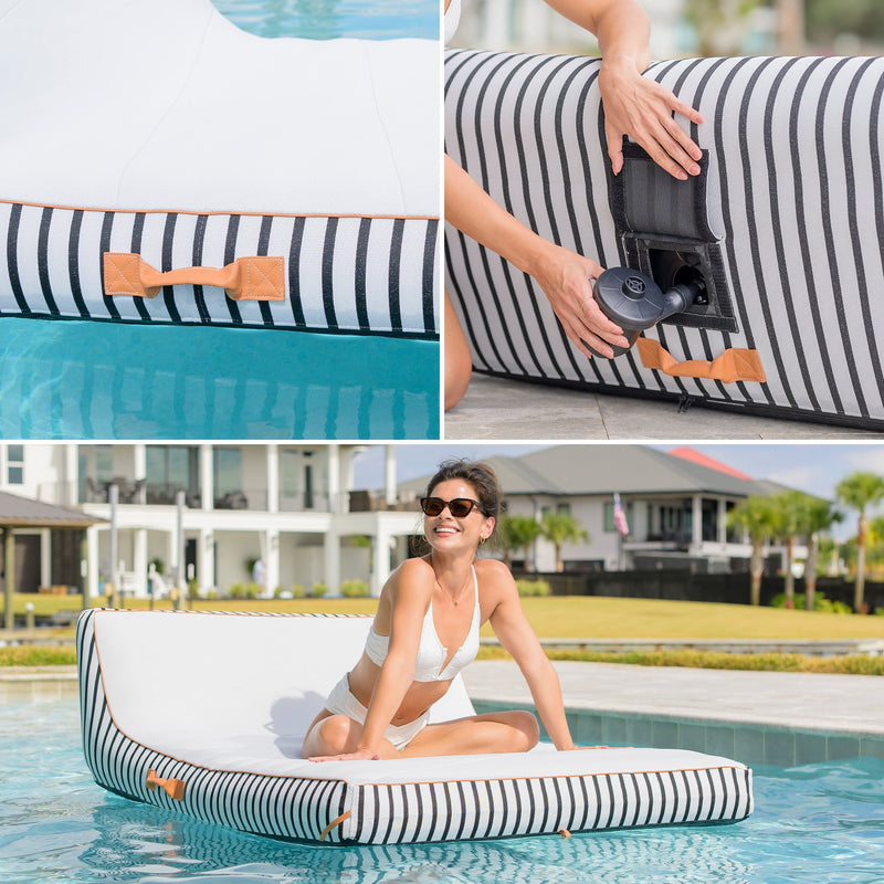 Load image into Gallery viewer, Lux Double Inflatable Chaise Pool Float
