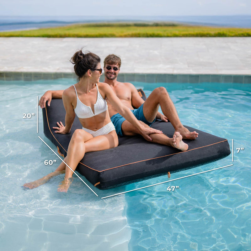 Load image into Gallery viewer, Lux Double Inflatable Chaise Pool Float with Sunbrella® Fabric

