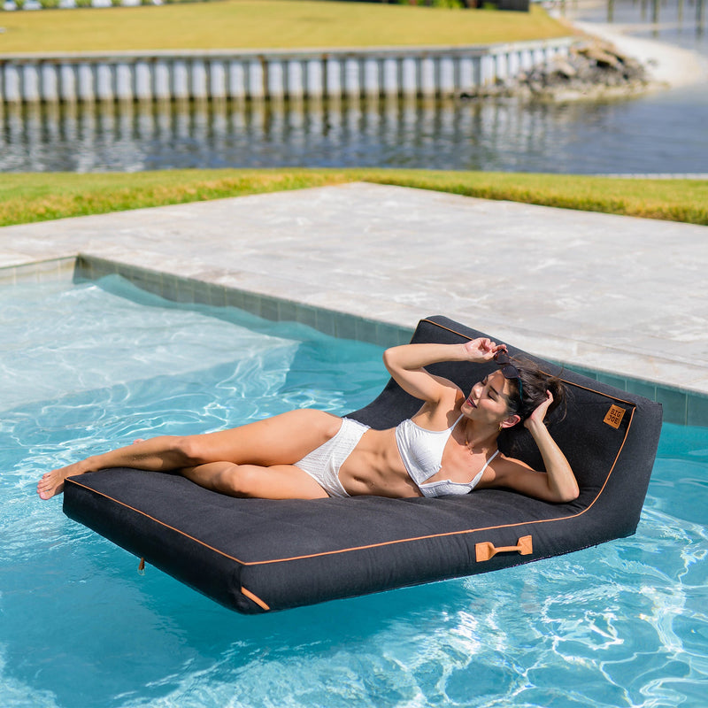 Load image into Gallery viewer, Lux Double Inflatable Chaise Pool Float with Sunbrella® Fabric
