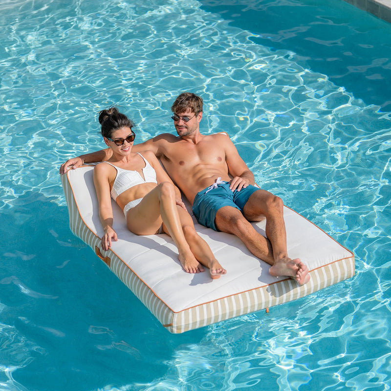 Load image into Gallery viewer, Lux Double Inflatable Chaise Pool Float with Sunbrella® Fabric
