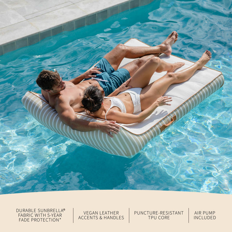 Load image into Gallery viewer, Lux Double Inflatable Chaise Pool Float with Sunbrella® Fabric
