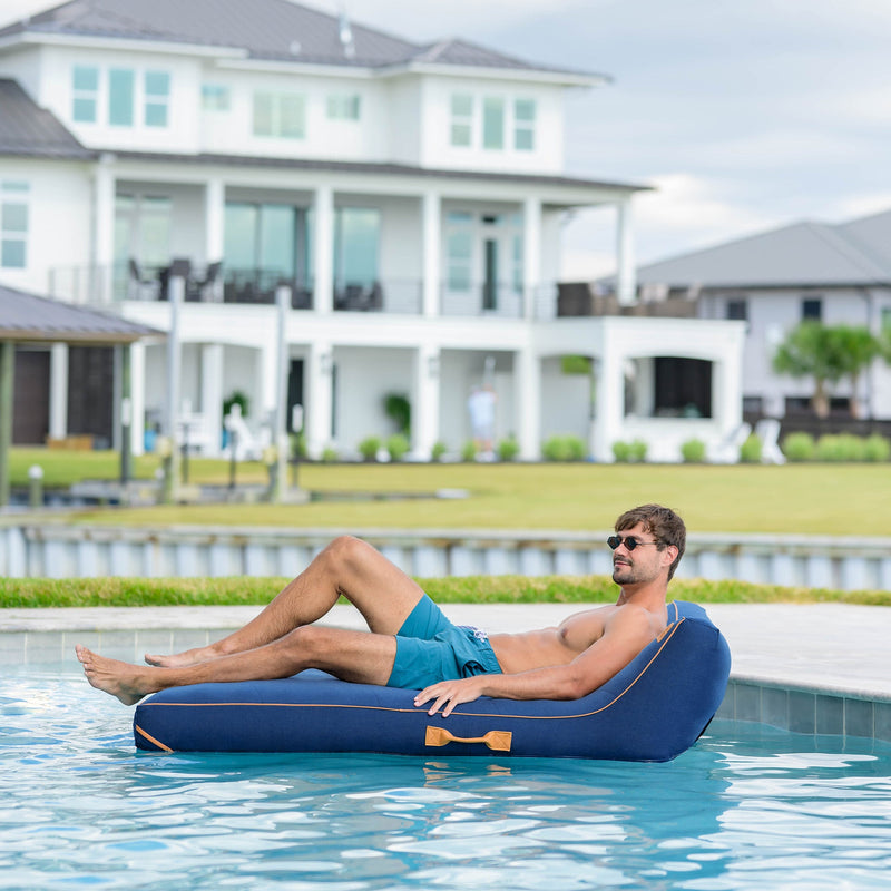 Load image into Gallery viewer, Lux Double Inflatable Chaise Pool Float with Sunbrella® Fabric
