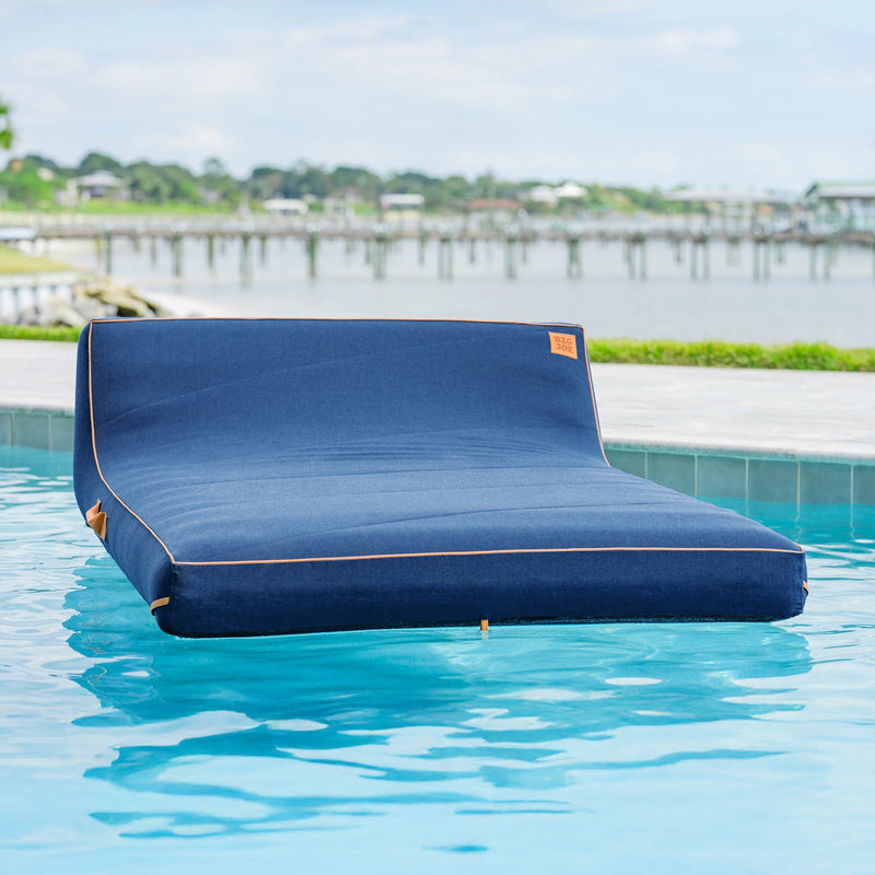 Load image into Gallery viewer, Lux Double Inflatable Chaise Pool Float with Sunbrella® Fabric
