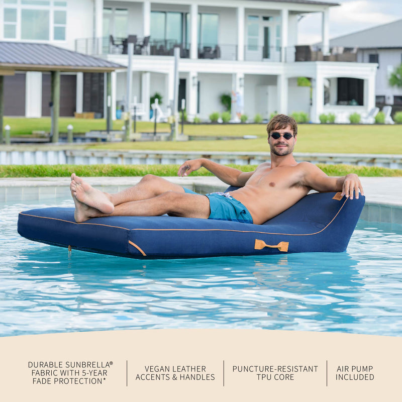 Load image into Gallery viewer, Lux Double Inflatable Chaise Pool Float with Sunbrella® Fabric
