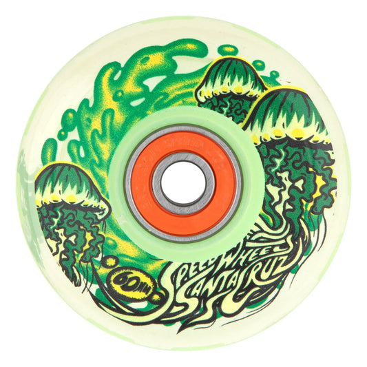 Slime Balls Jelly Fish Light Ups OG Slime Wheels 60mm 78a - Glow In The Dark (Set of 4)