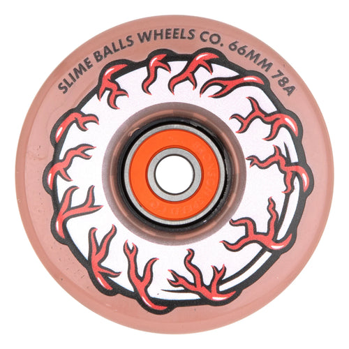 Slime Balls Pink Eyes Light Ups OG Slime Wheels 66mm 78a - Trans Pink (Set of 4)