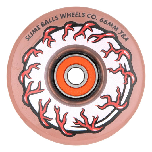 Slime Balls Pink Eyes Light Ups OG Slime Wheels 66mm 78a - Trans Pink (Set of 4)