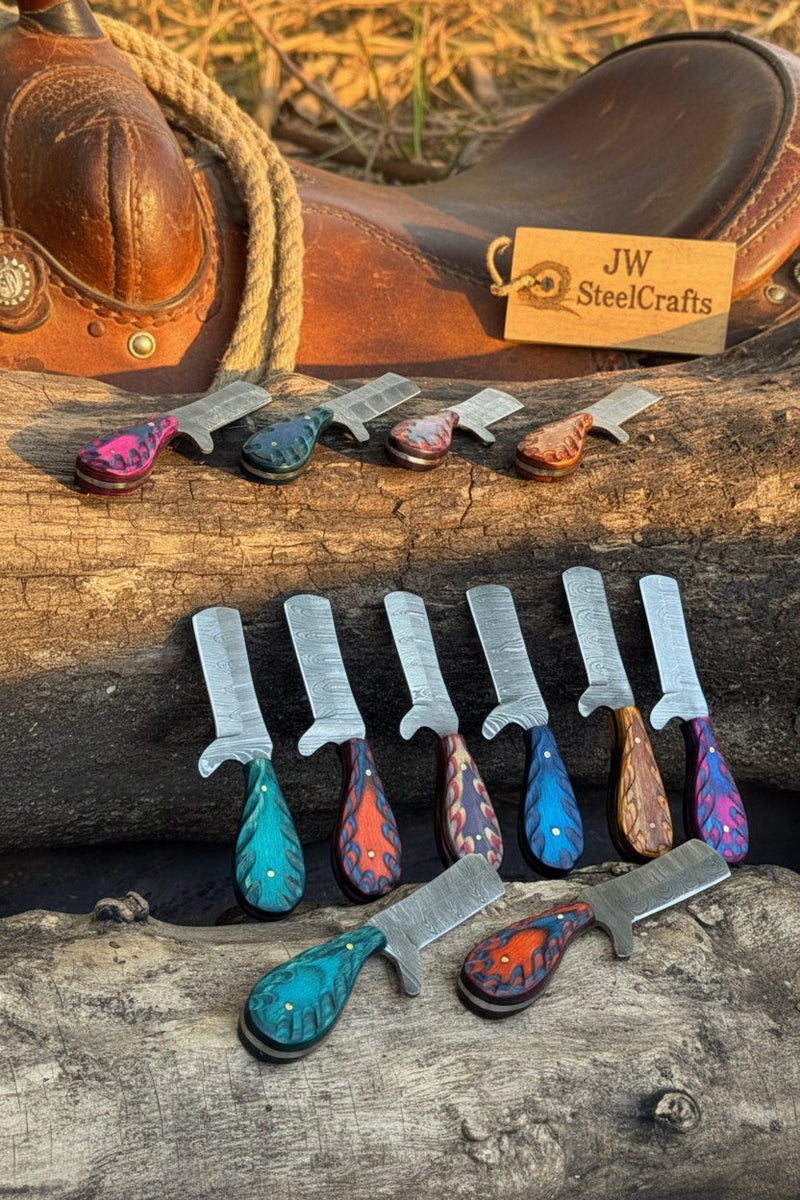 Load image into Gallery viewer, Rainbow Ridge Bull Cutter Set of 5 Handmade High Carbon Steel 7 inches
