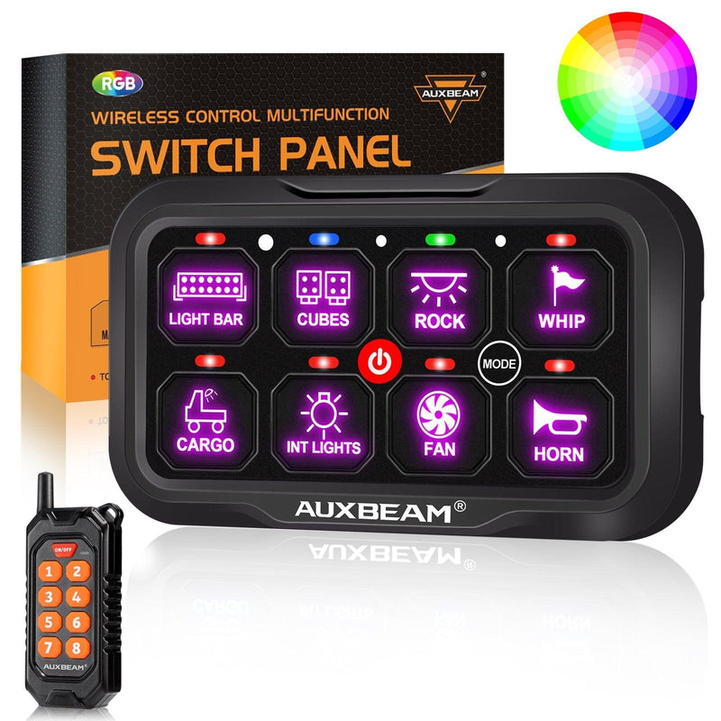 Load image into Gallery viewer, RC-800 RGB Switch Panel with Remote Controller, Toggle/ Momentary/ Pulsed Mode Supported(One-Sided Outlet)
