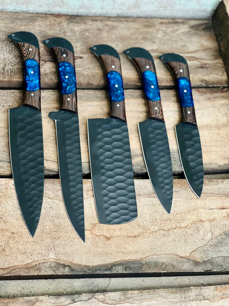 Load image into Gallery viewer, Handmade Damascus Steel Chef Knife Set – Perfect Wedding &amp; Valentine’s Day Gift
