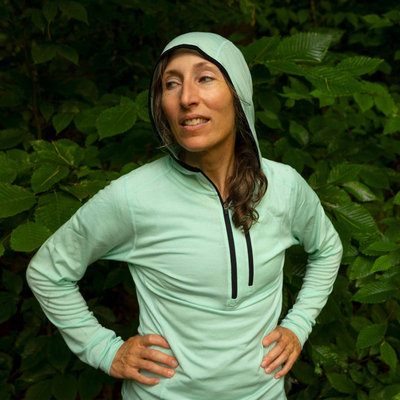 Load image into Gallery viewer, Women's 1/4 Zip Merino Sun Hoodie - Microweight

