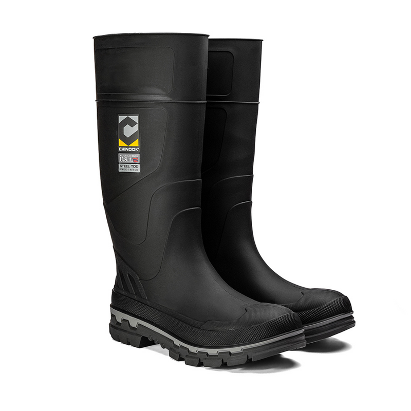 Load image into Gallery viewer, Kickaxe 15" Steel Toe Waterproof Rubber Boot – Black/Grey

