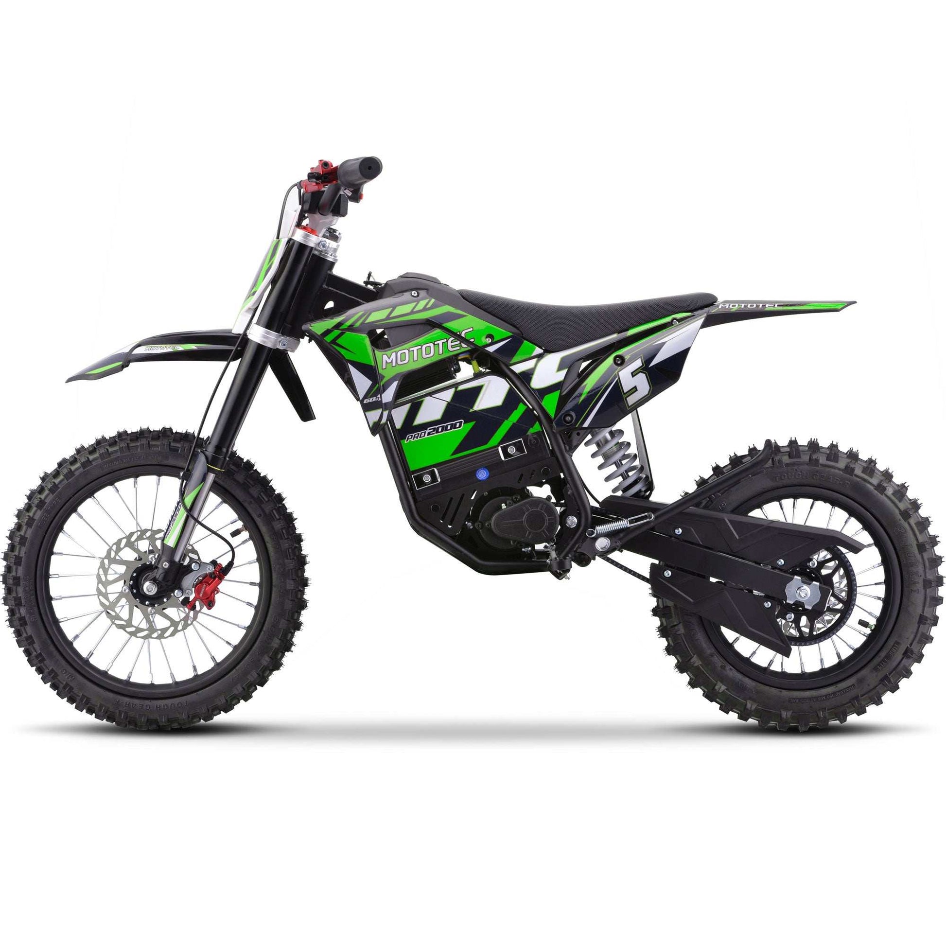 Mototec 60v Pro Electric Dirt Bike 2000w Lithium Green - Skoutley Outdoors LLC